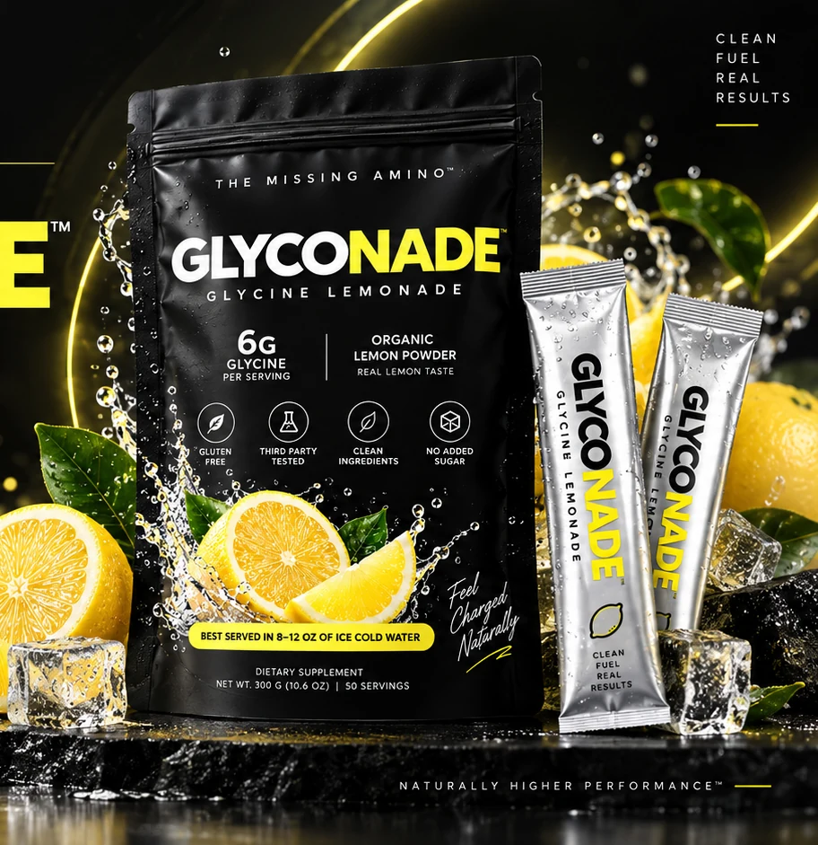 Glyconade black pouch with silver sticks and lemons